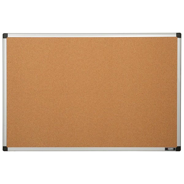 Global Industrial Cork Bulletin Board w/Aluminum Frame, 36 x 24 695463